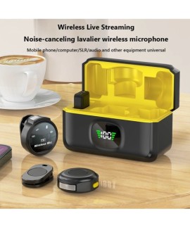 Microphone à revers sans fil USB-C/pour Interface iOS, suppression du bruit avec Clip magnétique pour Smartphone Android type-c,