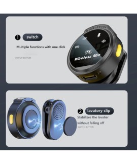 Microphone à revers sans fil USB-C/pour Interface iOS, suppression du bruit avec Clip magnétique pour Smartphone Android type-c,