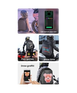 Sac à Dos LED Moto Programmable - Étanche et Grande Capacité