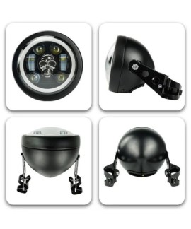 Phare LED Moto Universel 28W Rond 6,3 Pouces Étanche IP67