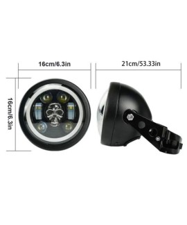 Phare LED Moto Universel 28W Rond 6,3 Pouces Étanche IP67