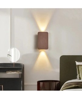 Applique Murale LED Moderne 6W Or Brossé et Noir - Double Tête Étanche IP65 pour Intérieur et Extérieur