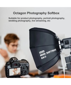 YnBox 55K 55 cm/22 pouces boîte à lumière octogonale de photographie avec diffuseur amovible à monture Bowens pour YONGNUO YNLUX