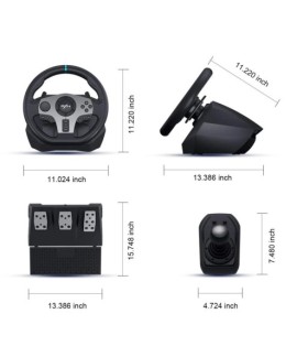 Volant de jeu PXN V9 Gen2/V9 270 ° /900 ° Simulateur de course pour PS4,PS3, PC Windows 7/8/10/11,Xbox One,Xbox Series X/S