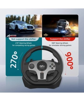 Volant de jeu PXN V9 Gen2/V9 270 ° /900 ° Simulateur de course pour PS4,PS3, PC Windows 7/8/10/11,Xbox One,Xbox Series X/S