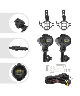 40W moto antibrouillard feux auxiliaires 2 pièces projecteurs LED supplémentaires 6000K antibrouillard phares supplémentaires 18