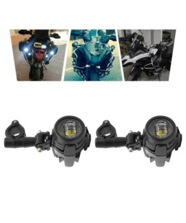 40W moto antibrouillard feux auxiliaires 2 pièces projecteurs LED supplémentaires 6000K antibrouillard phares supplémentaires 18
