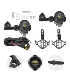 40W moto antibrouillard feux auxiliaires 2 pièces projecteurs LED supplémentaires 6000K antibrouillard phares supplémentaires 18