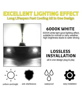 Ampoules de phares LED COB pour voiture H7, 4 pièces, DC12-24V 26000LM 6000K, blanc, feux de route et de croisement, H7 Led pour