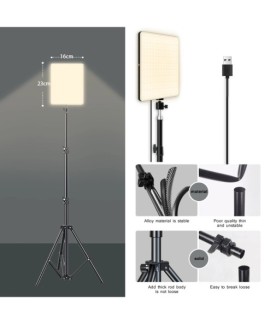 Lampe LED pour vidéoconférence, photographie et streaming avec Trépied